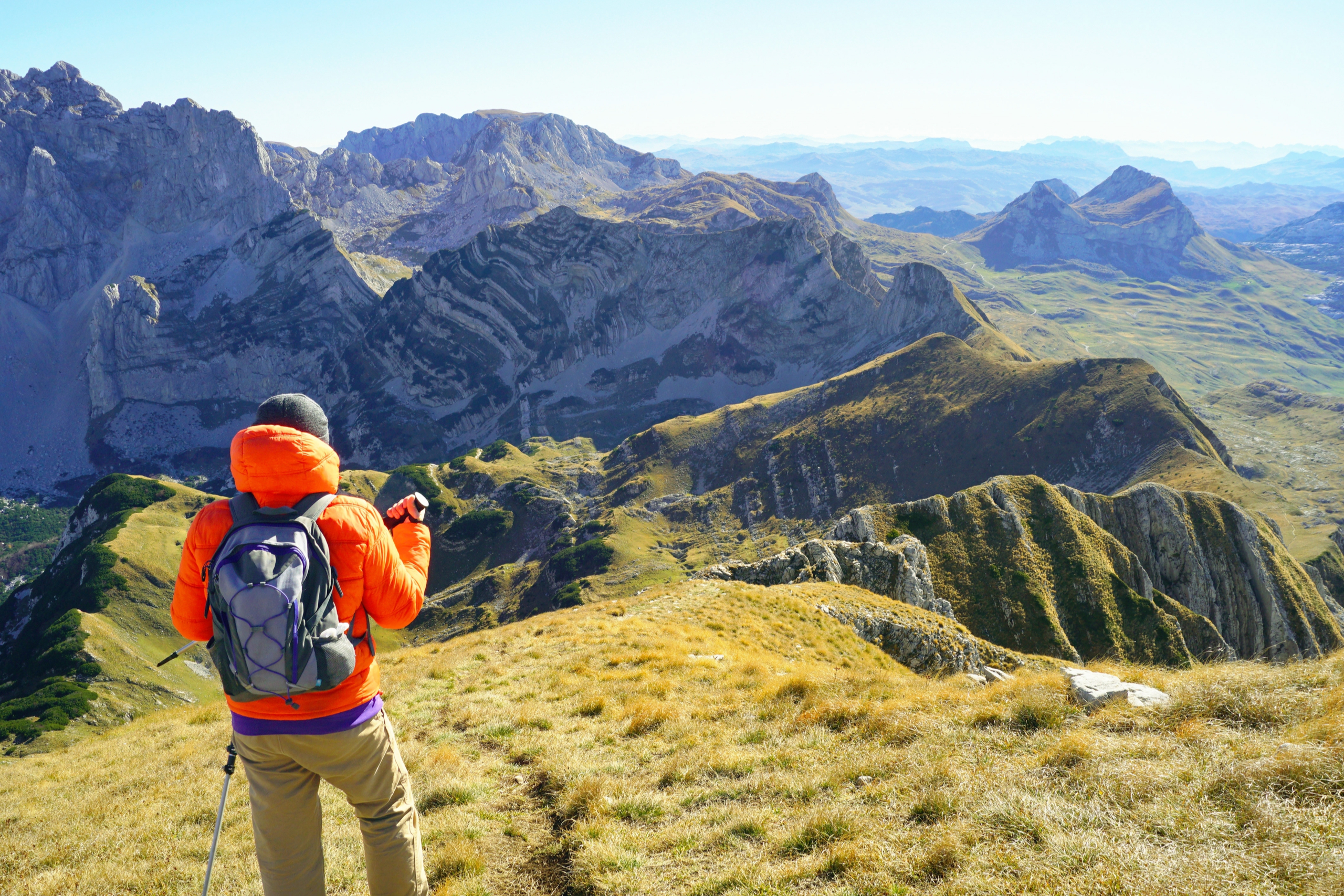 A hiker in Durmitor National Park.