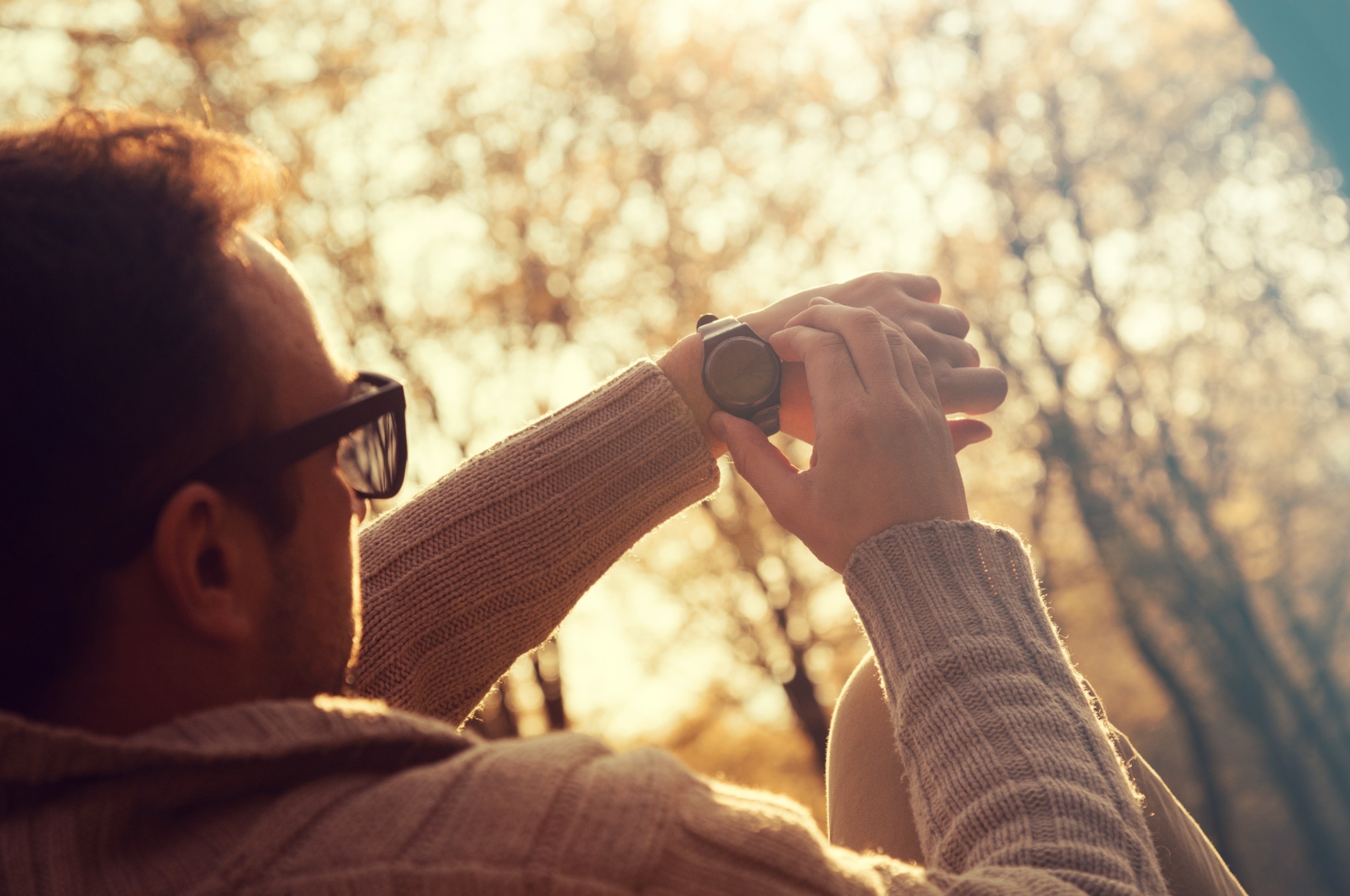 A man checking his watch.